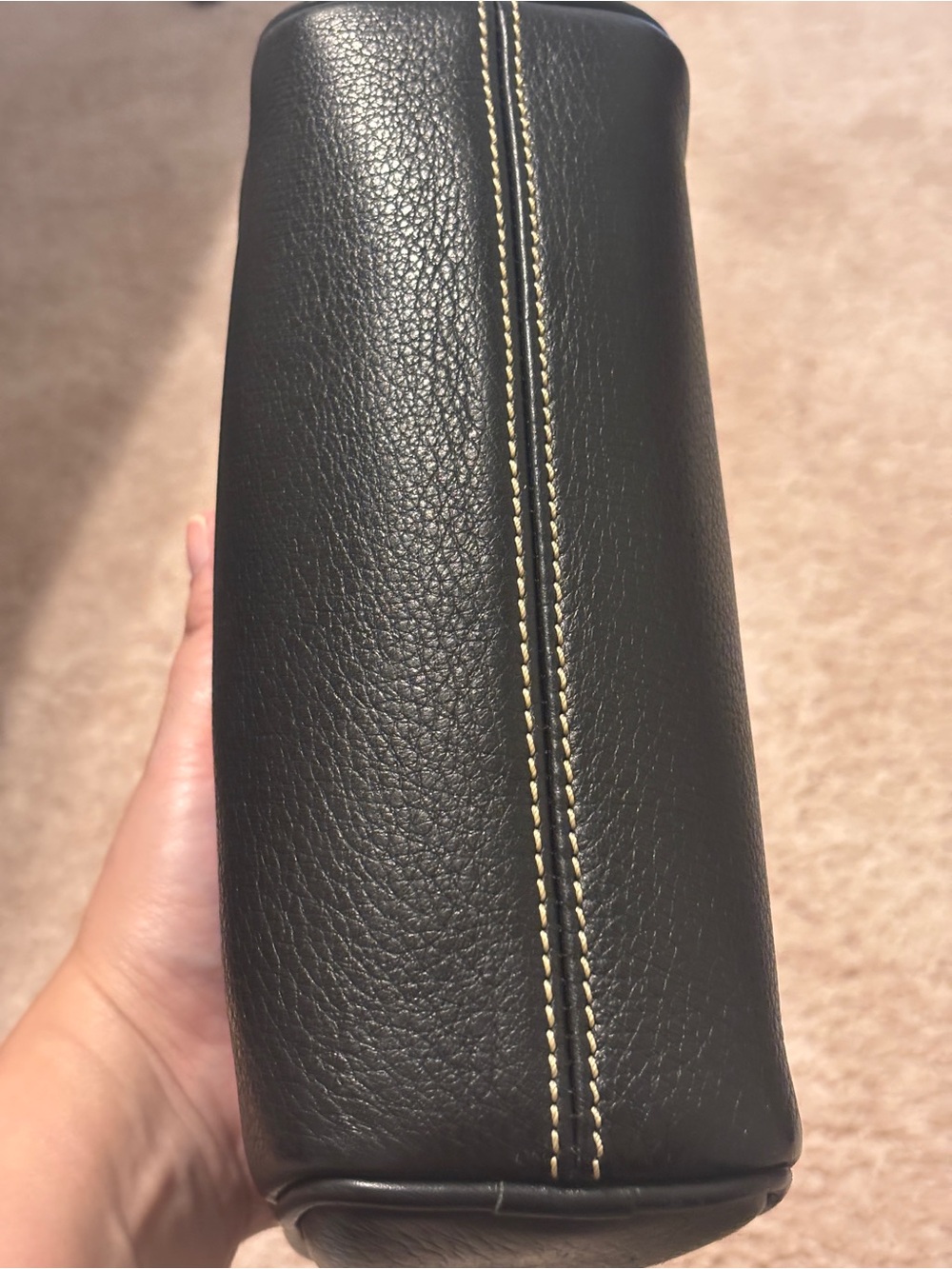 Dooney & Bourke Black Pebble Leather Mini Barrel Wristlet with Gold Hardware - Picture 6 of 11